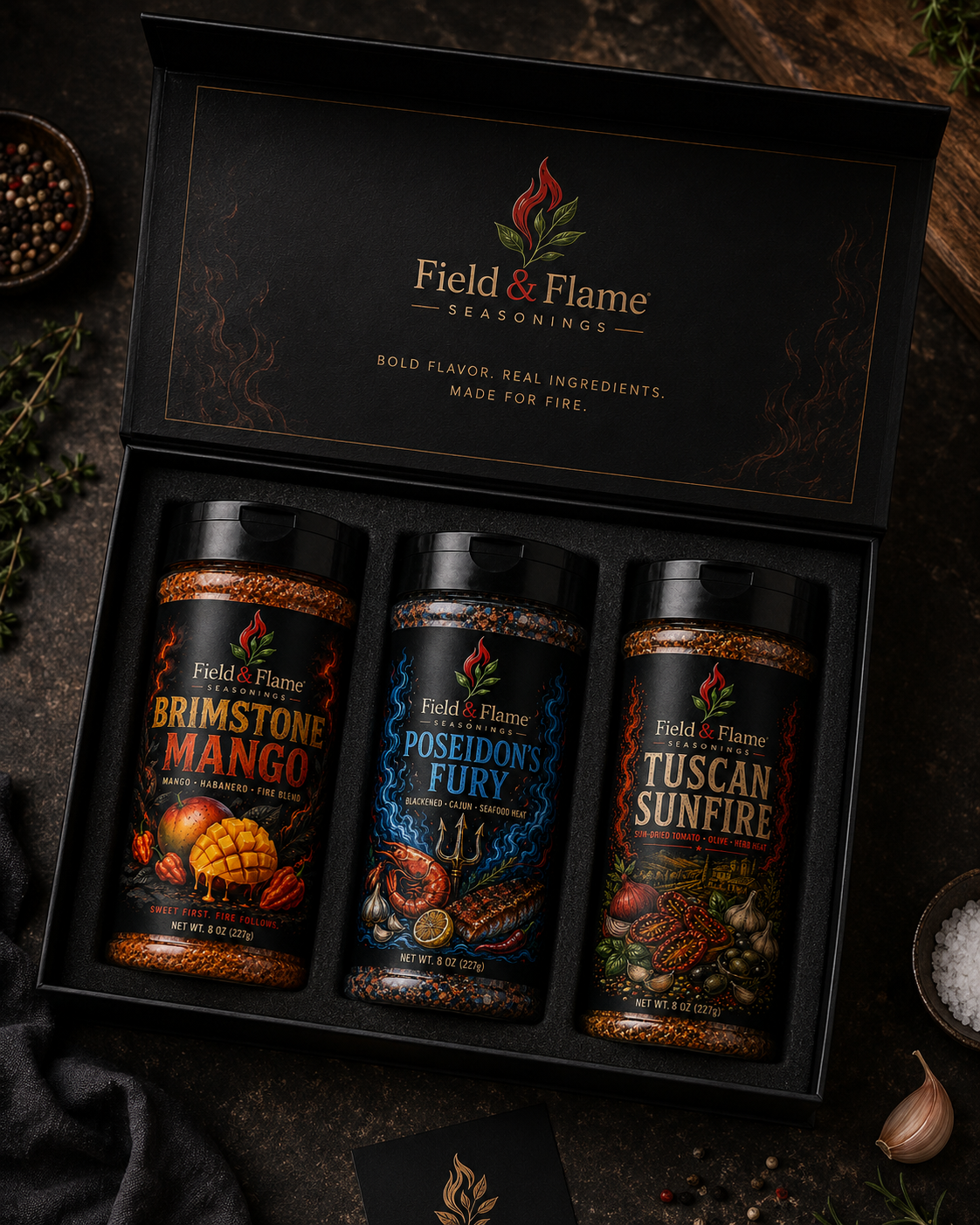Field & Flame gift set concept